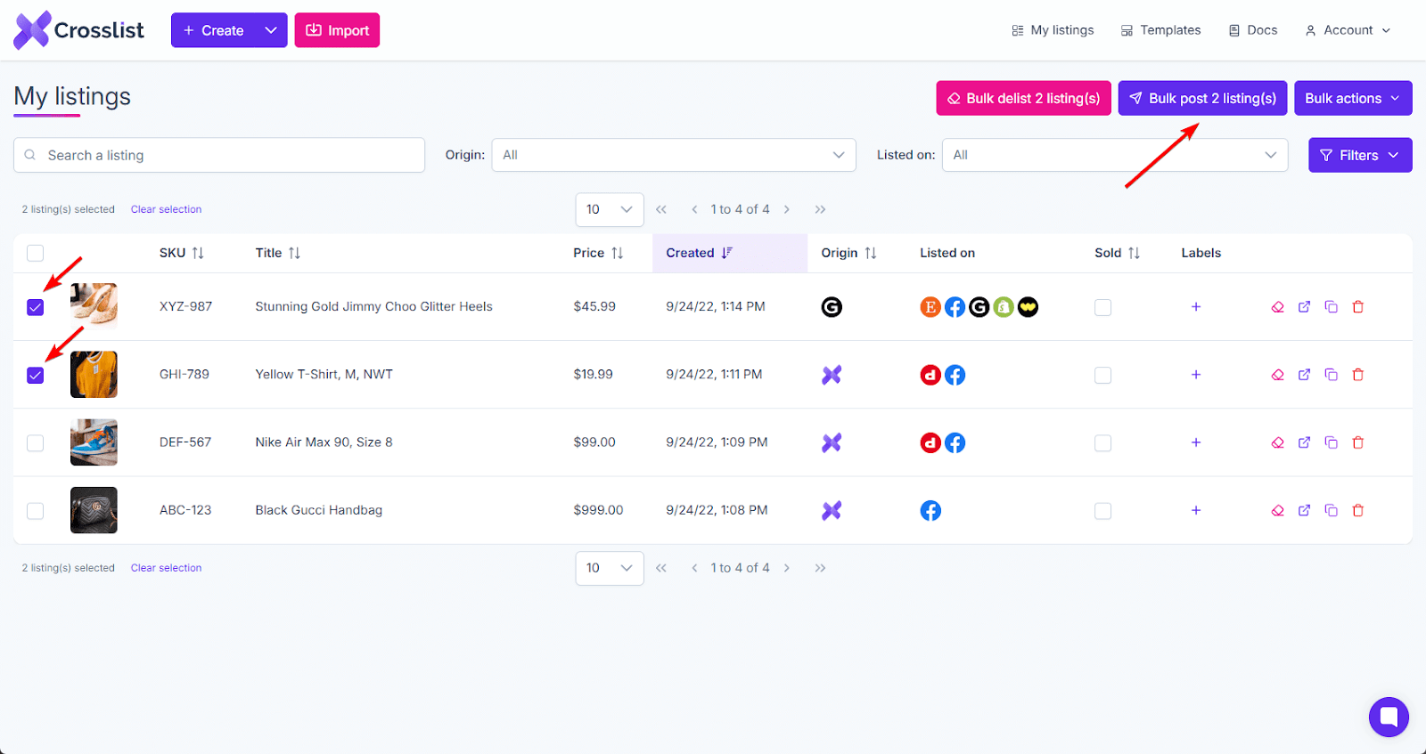 Crosslist Bulk Post