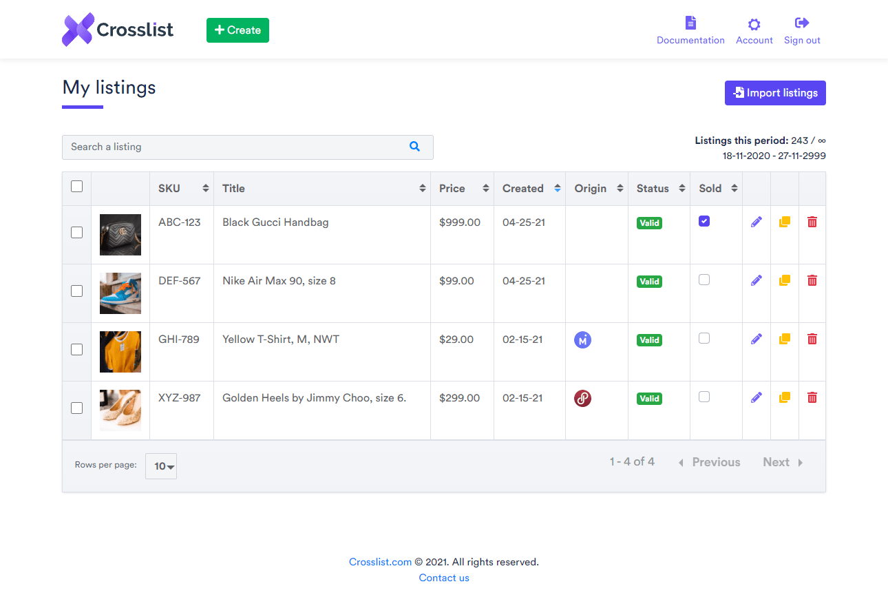 Listing Overview Design And Interface