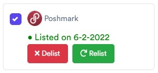 Poshmark Relist Delist