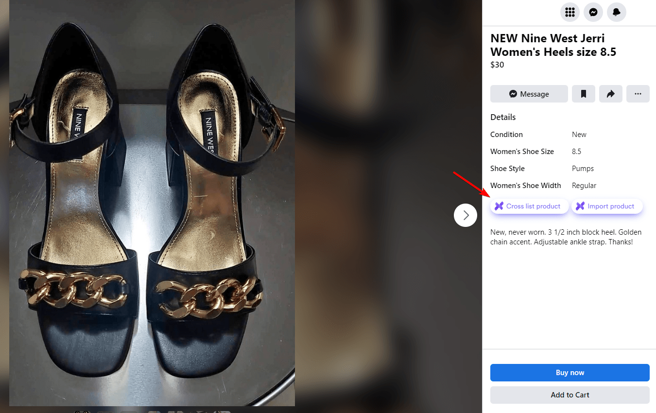 Facebook Marketplace - Crosslist Buttons