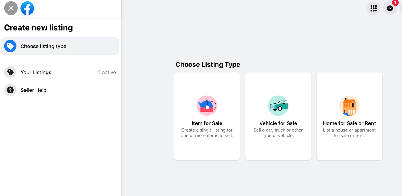 Create New Listing On Facebook Marketplace