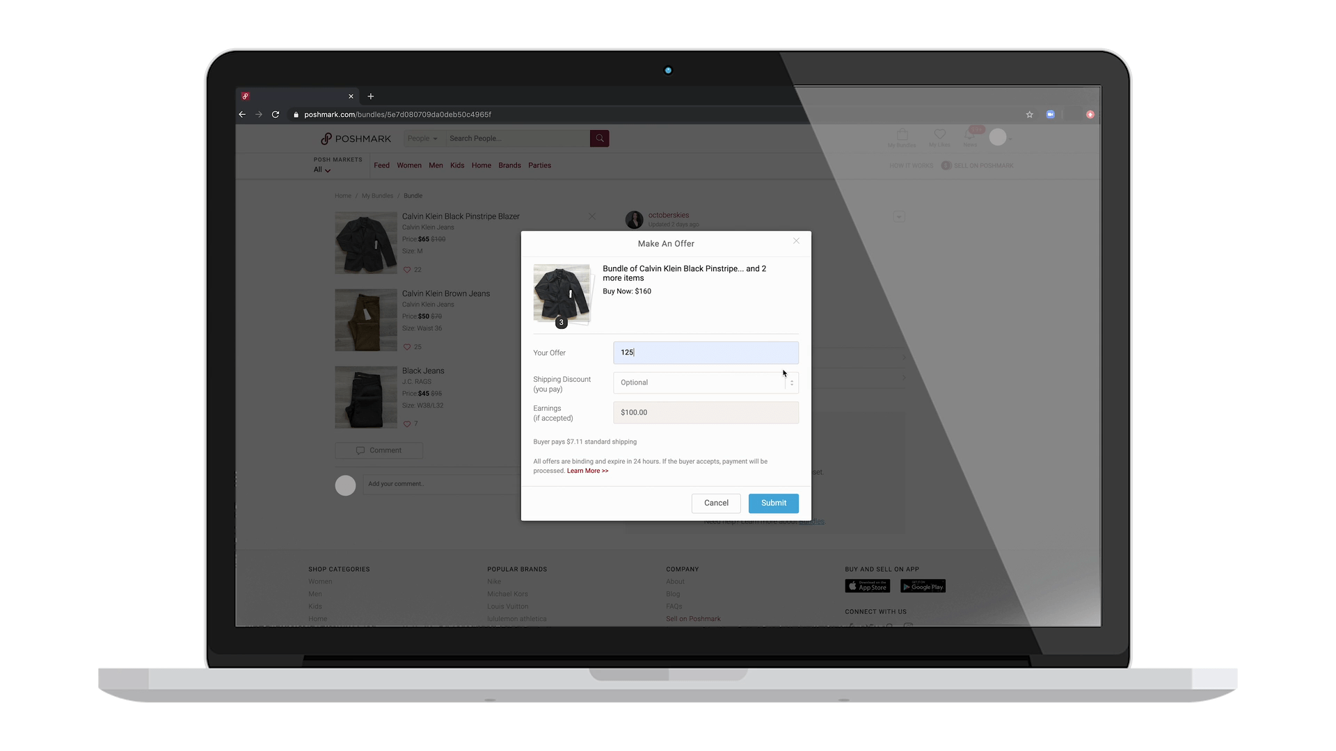 Poshmark Send Bundle Offer On Computer