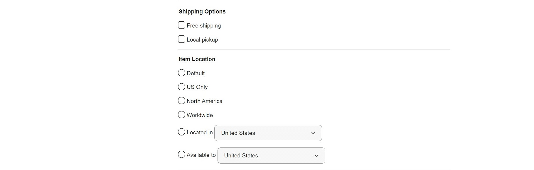 Shipping Location