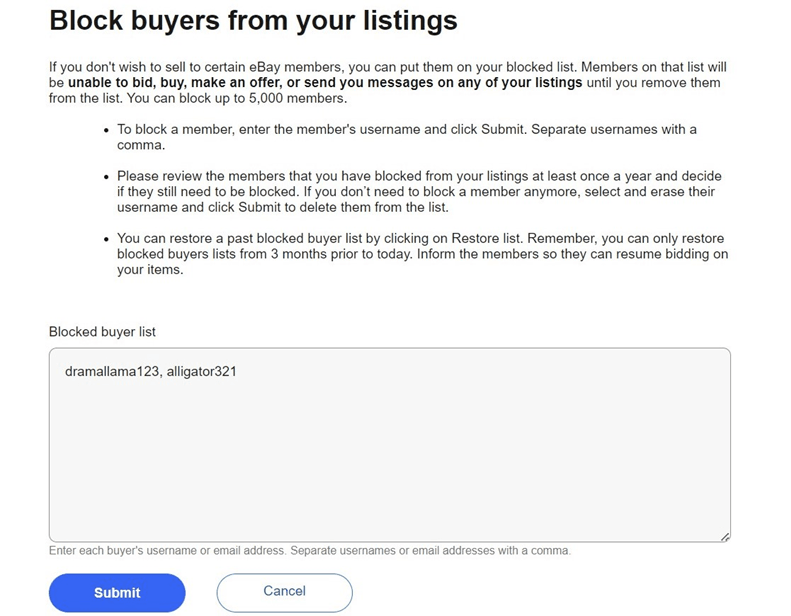 eBay Block Buyers From Your Listings