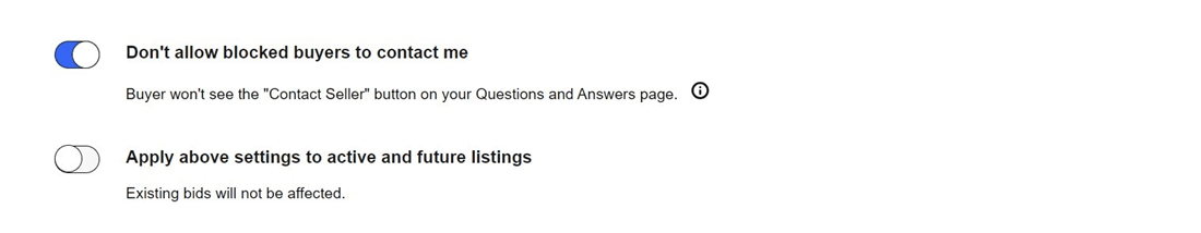 eBay Don't Allow Blocked Buyers To Contact Me