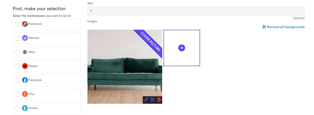 Crosslist Create Listing Couch