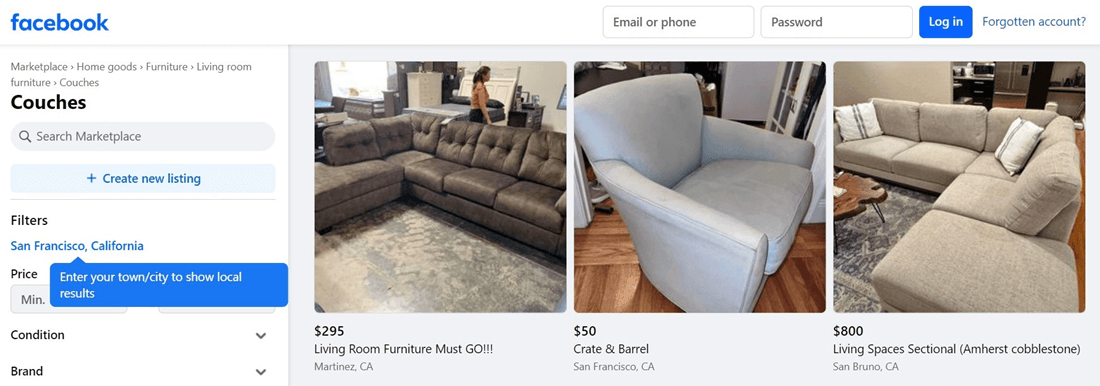 Facebook Marketplace Couches Near Me