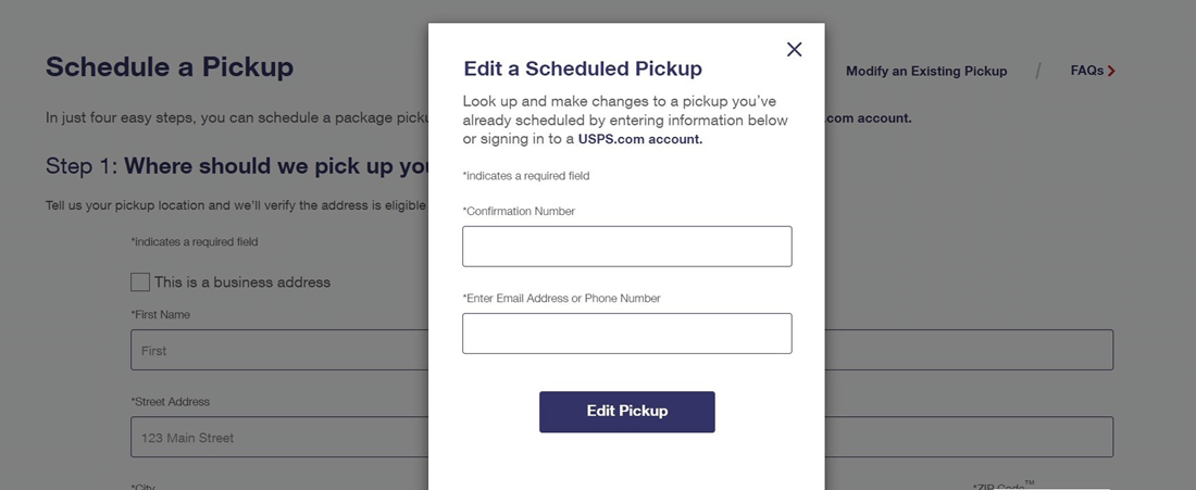 Edit A Scheduled Pickup