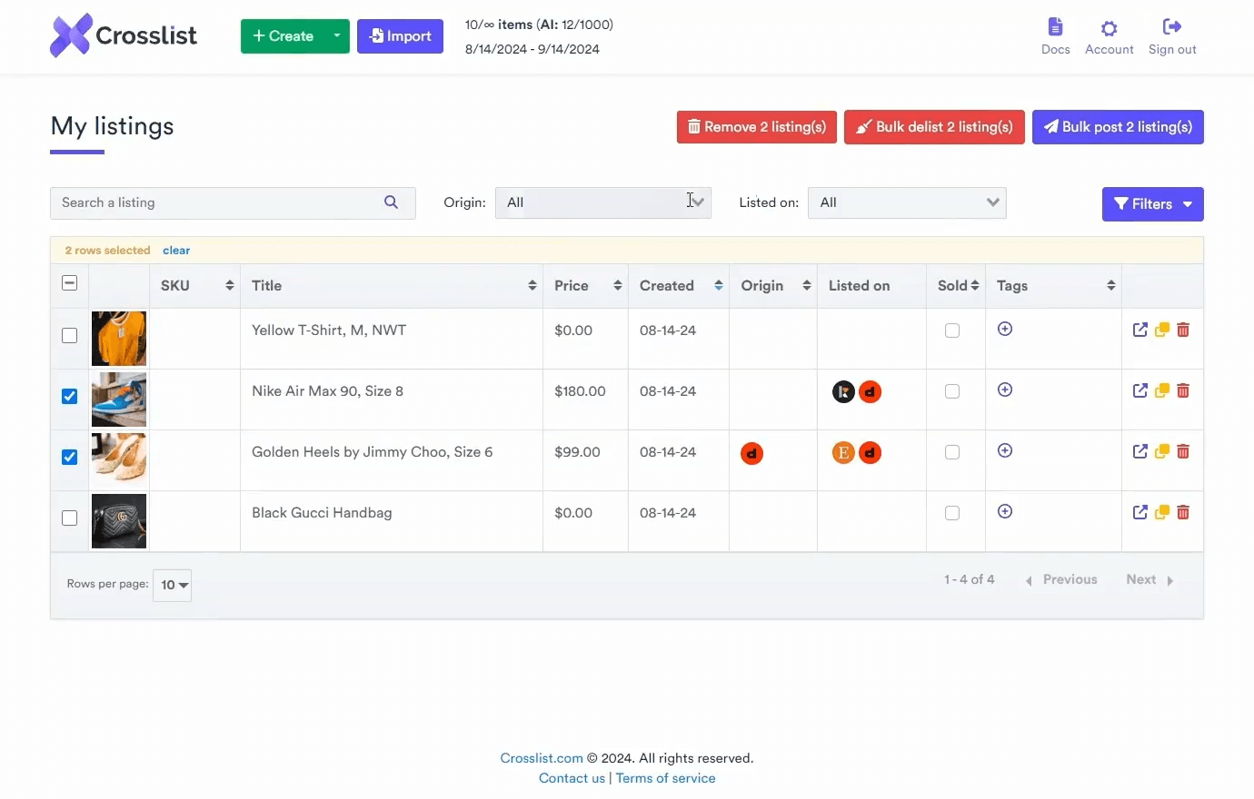 Crosslist Dashboard