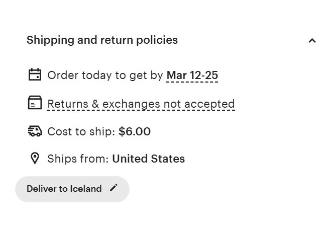 Etsy International Shipping