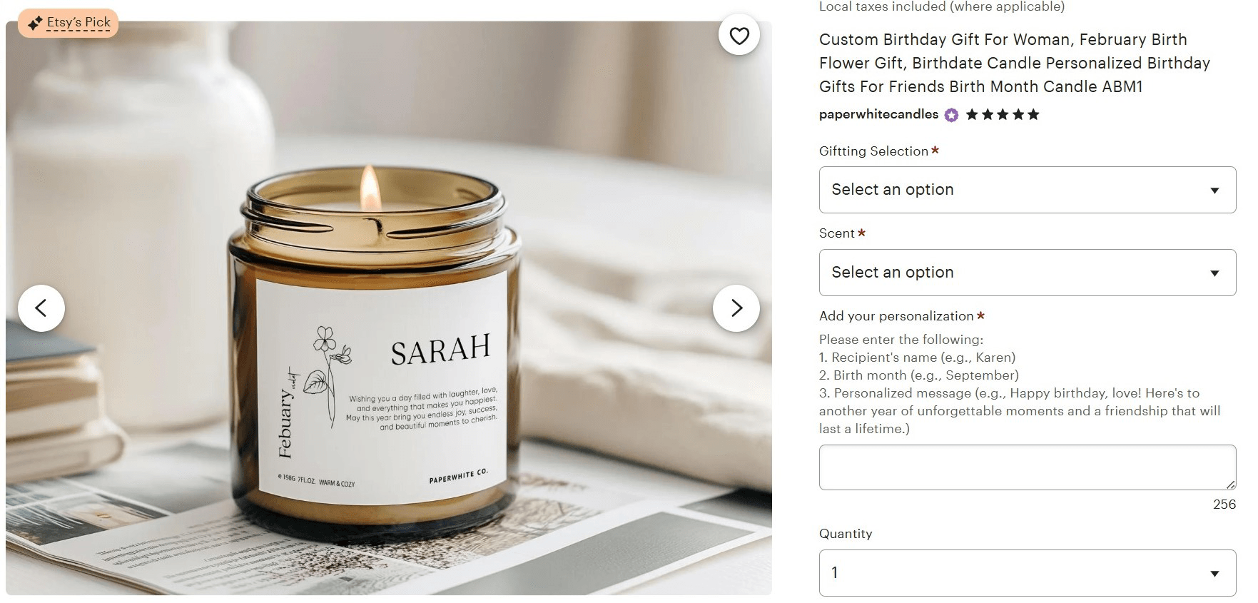 Etsy Personalization