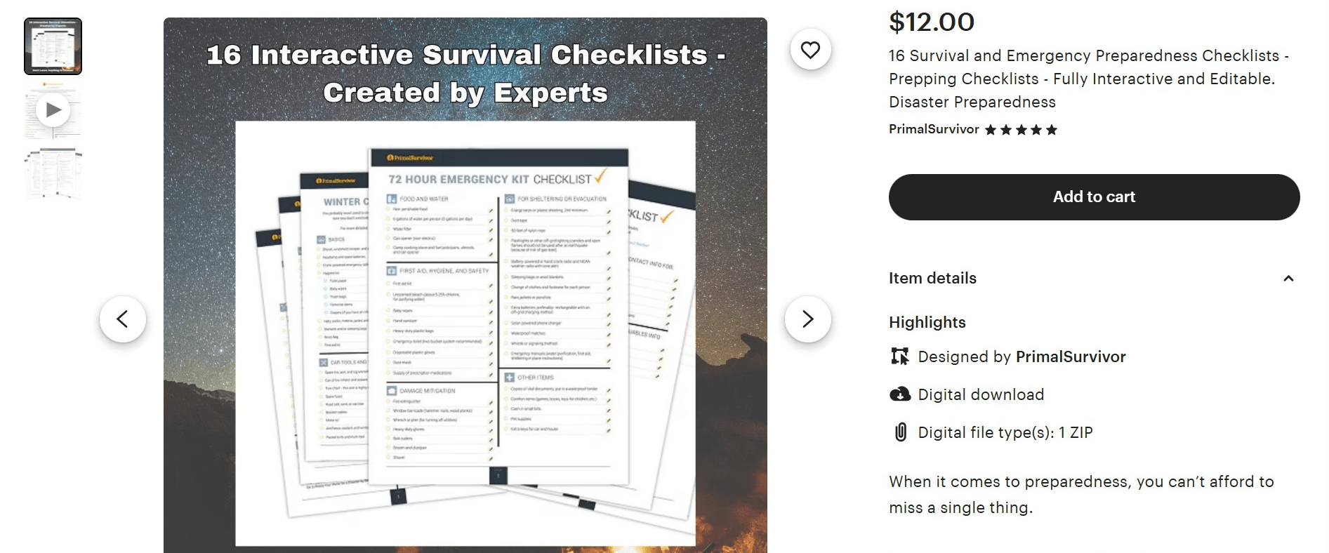 Checklist - Etsy