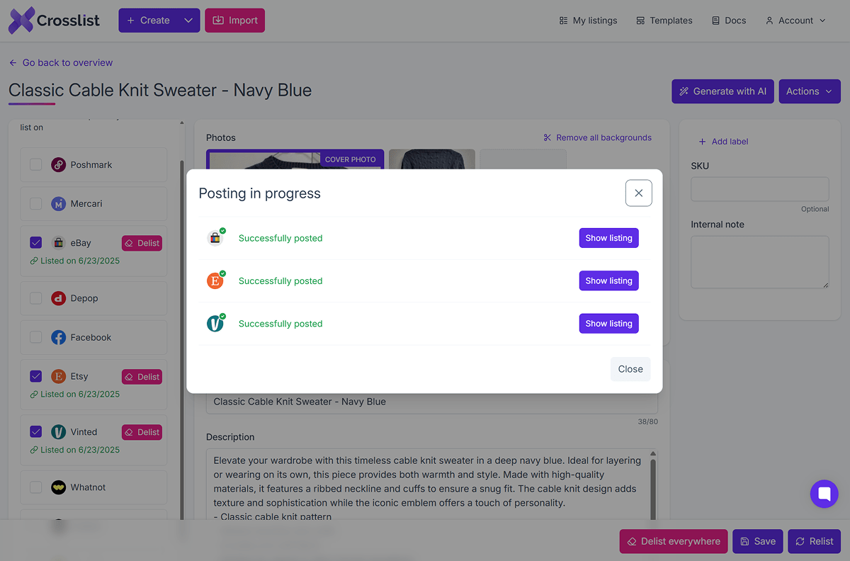 Crosslist Autoposting